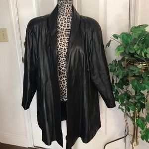 Shawl Collared Leather coat 🎈.    Large